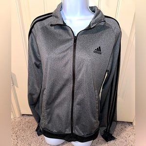 Men’s Adidas Heathered Gray/Black Track Jacket S
